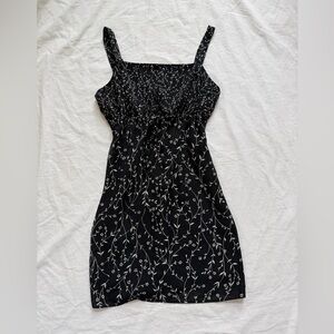 Vintage Elegant Black Floral Dress Words